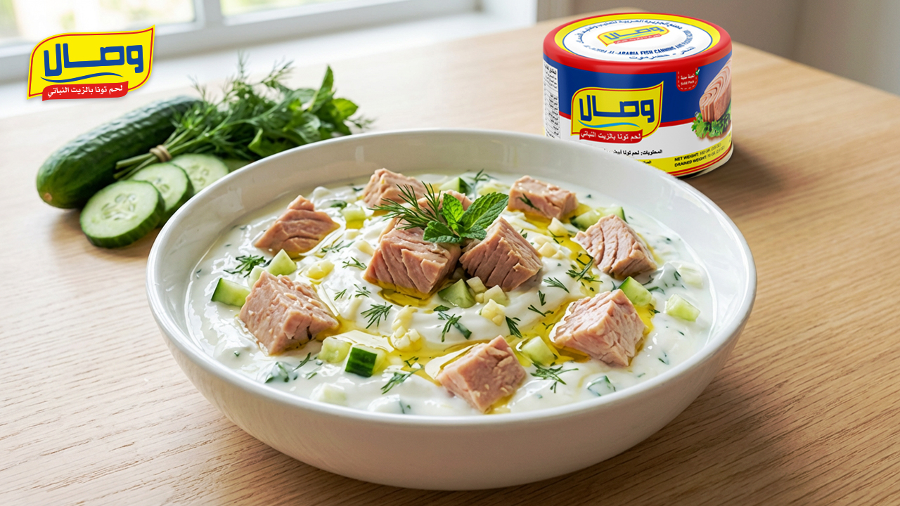 سلطة التونة وصال بالزبادي
